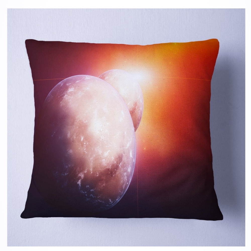 Designart Planets With Rising Star Throw Pillow 18"x18"